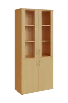 N 5 - 8DS kancelářská skříň, 2 dveře plné/2 dveře prosklené, 1800x800x400, buk royal